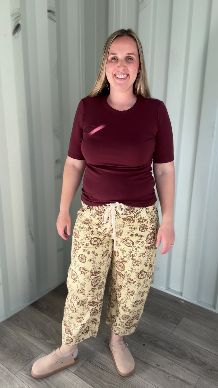 Solara Soft Knit 1/2 Sleeve Top- WINE