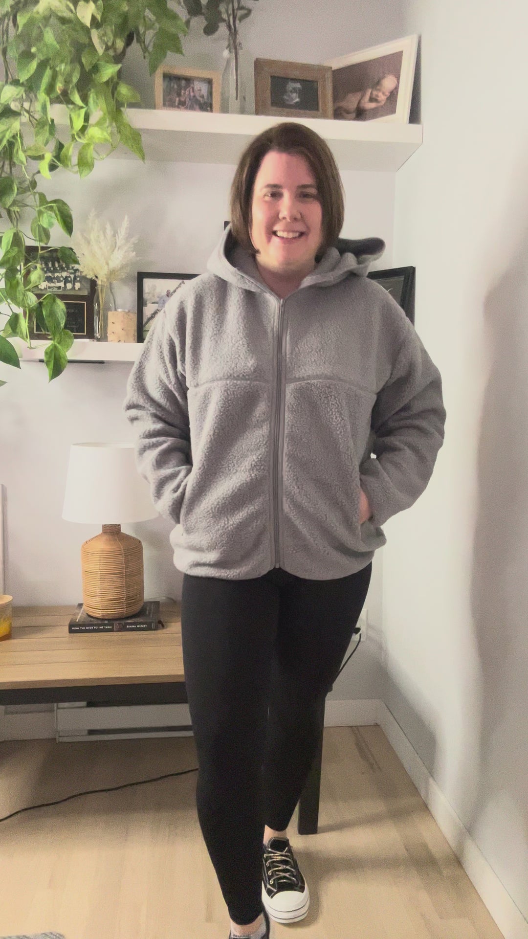 Valerie Sherpa Hooded Jacket- CLOUD