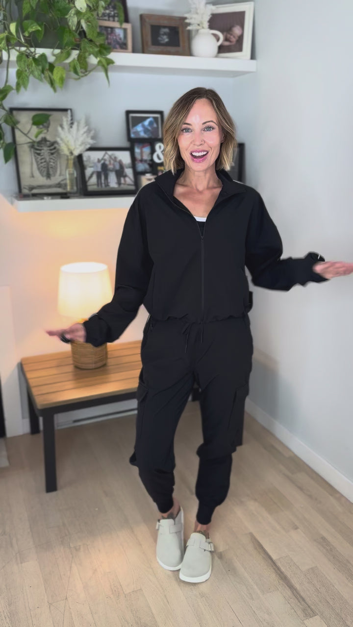 Mono B Reverie Breezy Flow Active Jacket- BLACK
