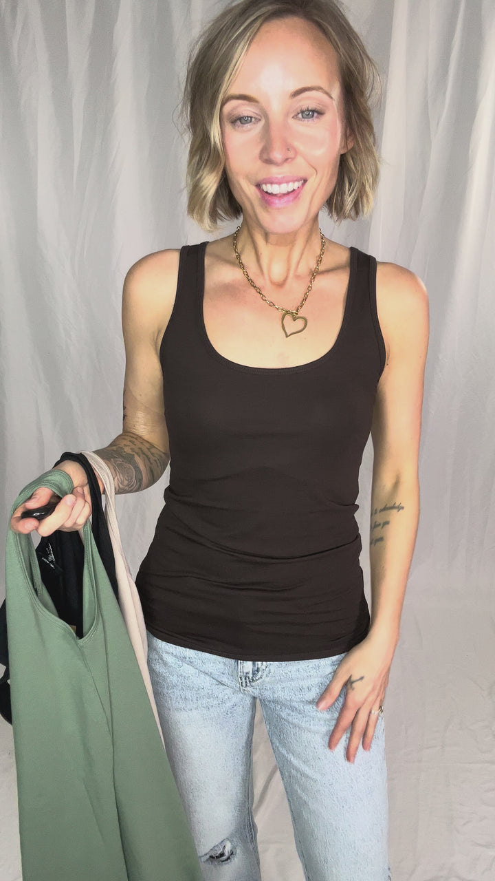 VERO MODA Lulu Long Tank- LAUREL WREATH