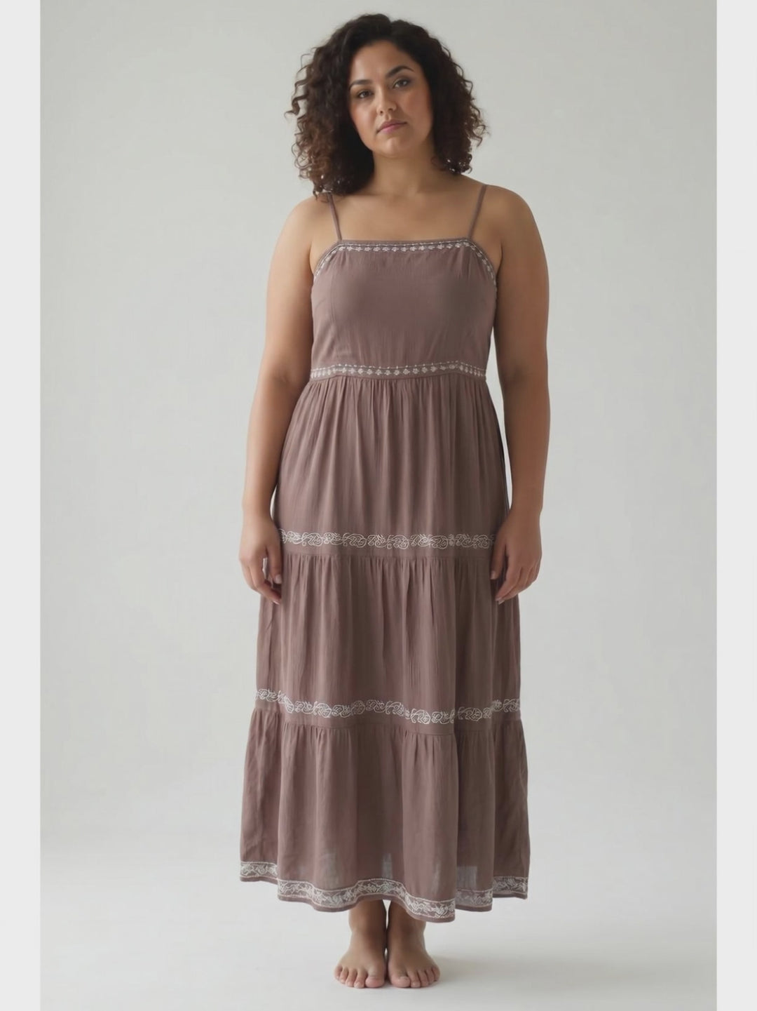 Desert Coast Tiered Maxi- BROWN