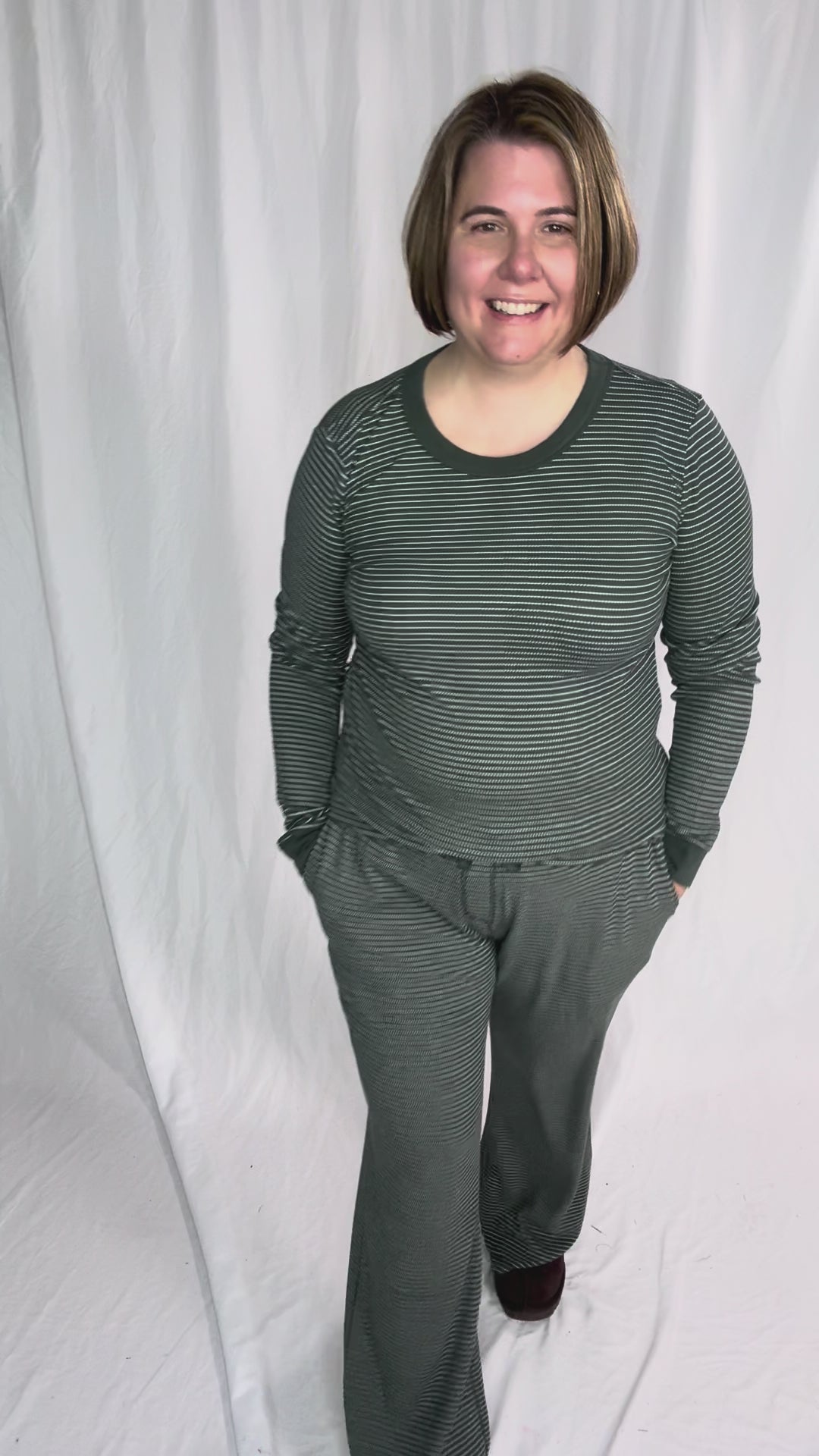 Layla Waffle Lounge Pant- HUNTER-FINAL SALE