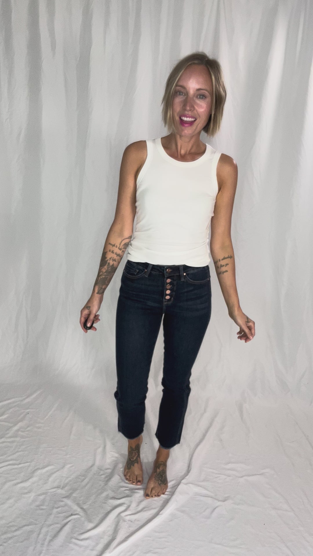 MICA Cityline Side Panel Slim Straight Jean- DARK DENIM