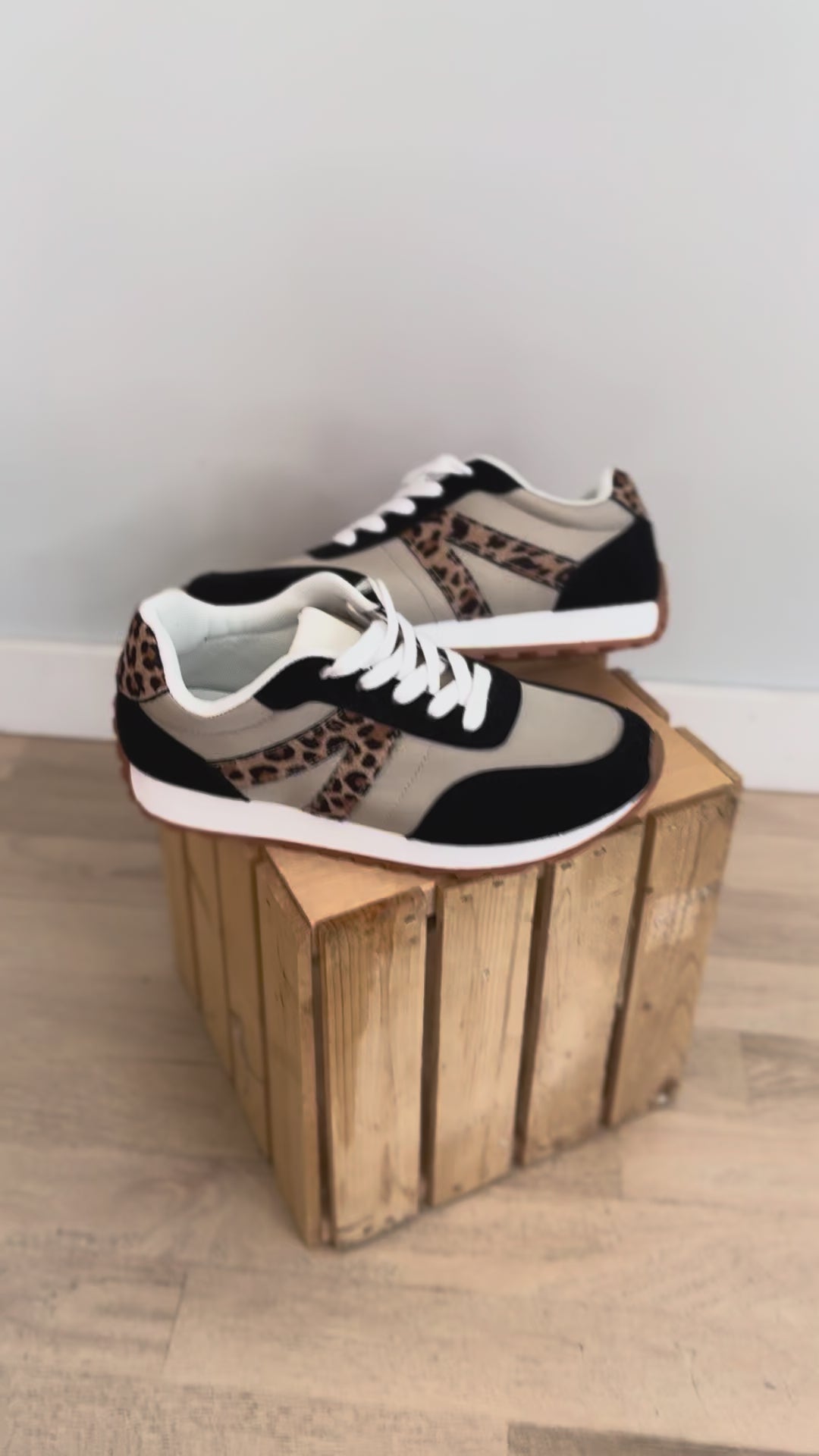 Joel Leopard Sneaker- BLACK