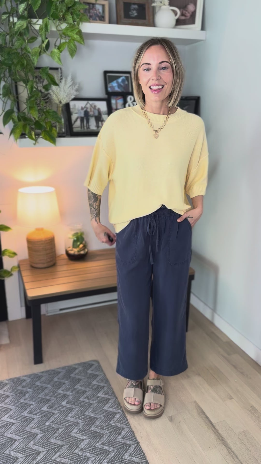 Sunspell Drop Shoulder Knit Top- YELLOW