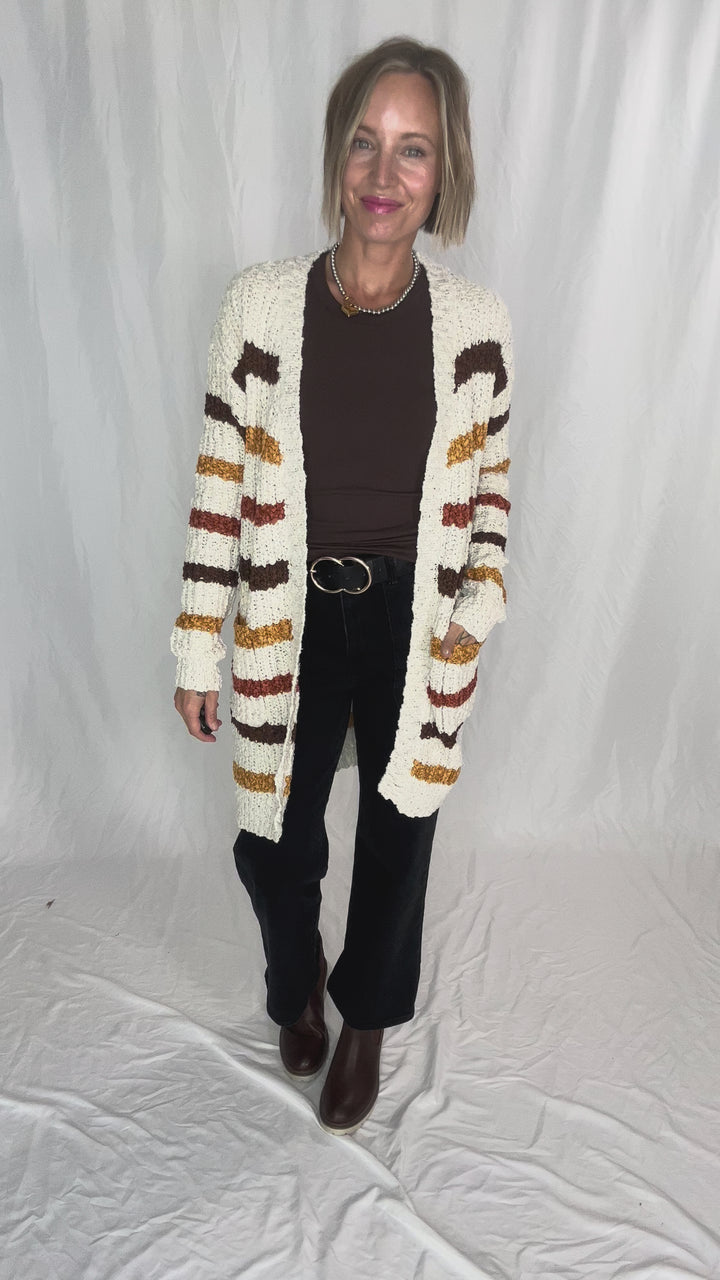 MICHELLE MAE Fall Stripes Cardigan - final sale