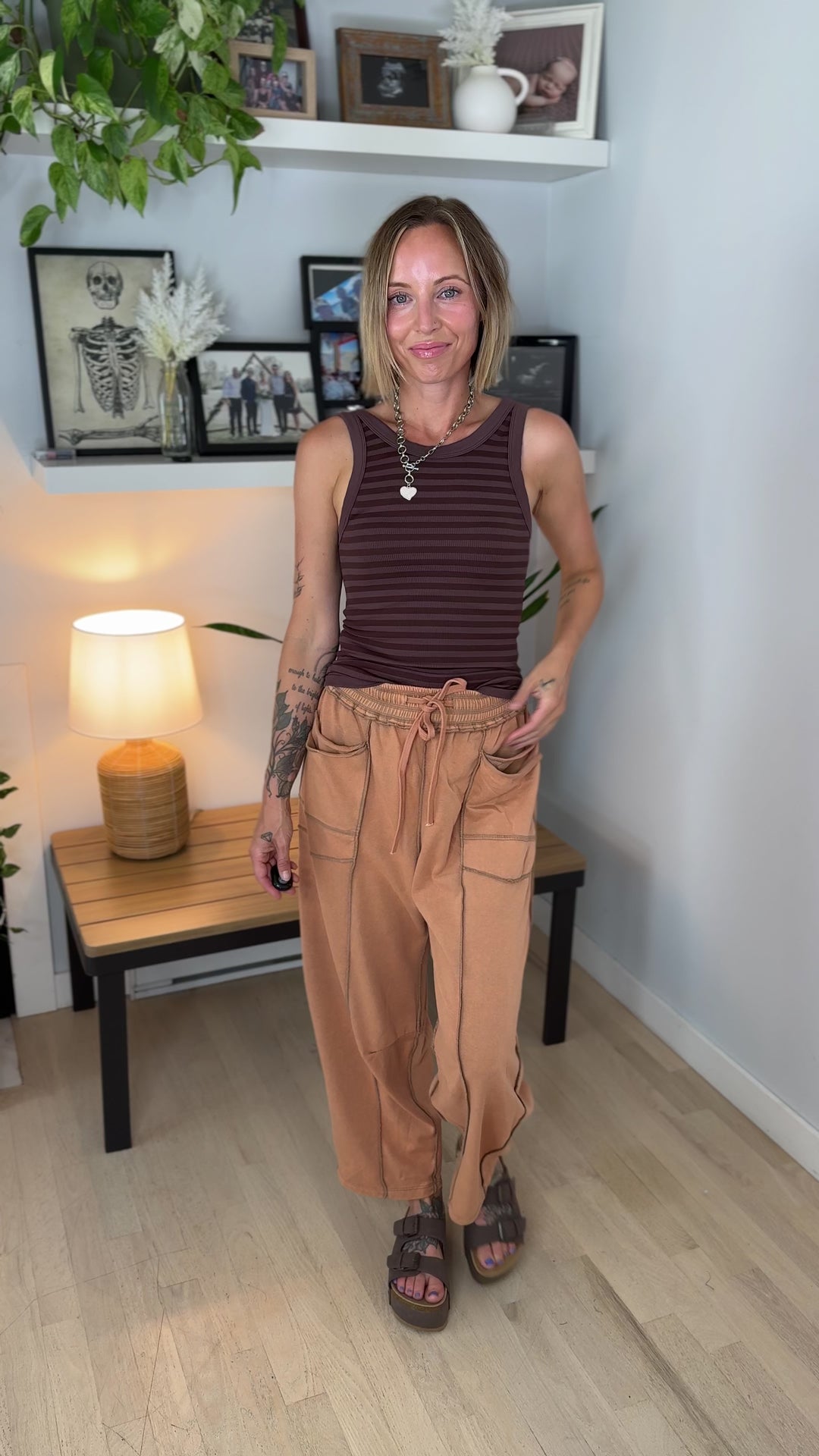Amery Mineral Washed Barrel Pant- CAMEL
