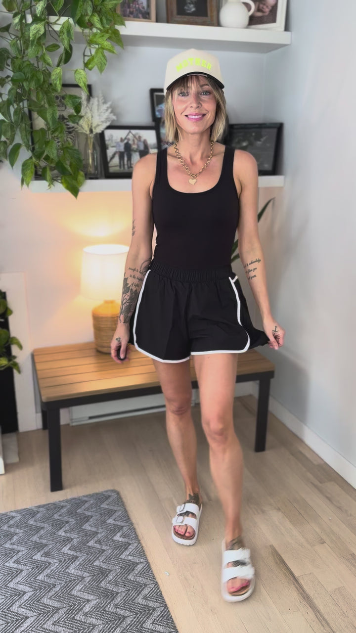 Only The Best Butter Blend Romper- BLACK/WHITE