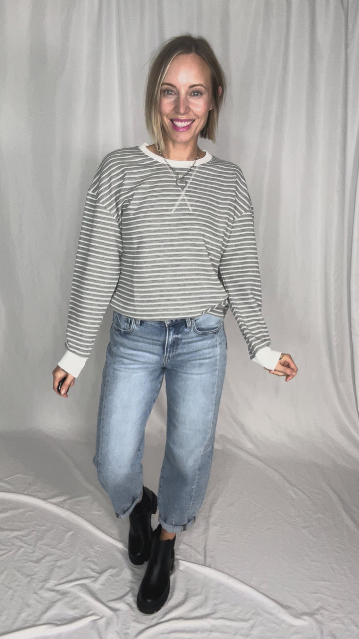 MICHELLE MAE Lola Thermal Long Sleeve- GREY