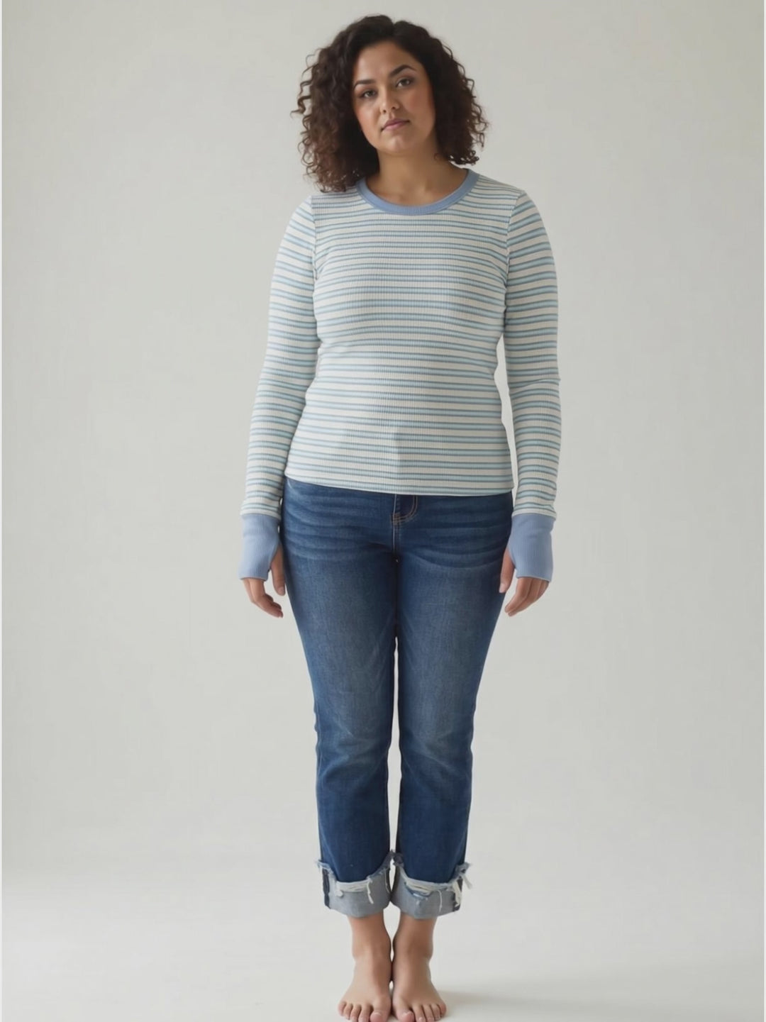 Zenana Abigail Cuffed Jeans- DARK WASH-FINAL SALE