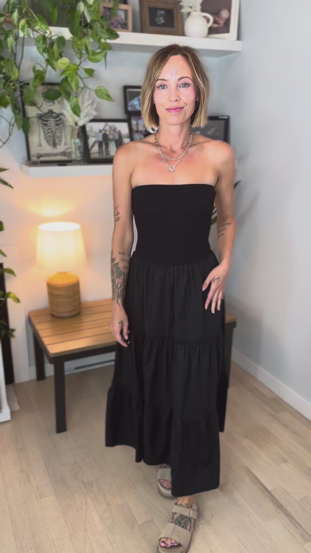 Coconut Cove Strapless Dress- BLACK-FINAL SALE