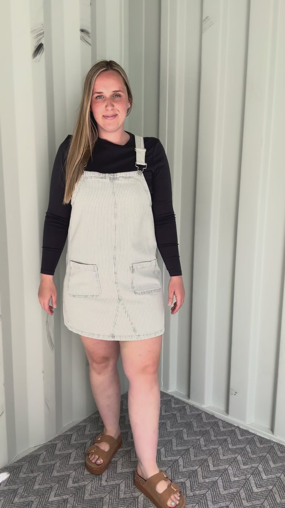 Hollis Stripe Denim Overall Dress-FINAL SALE *S*