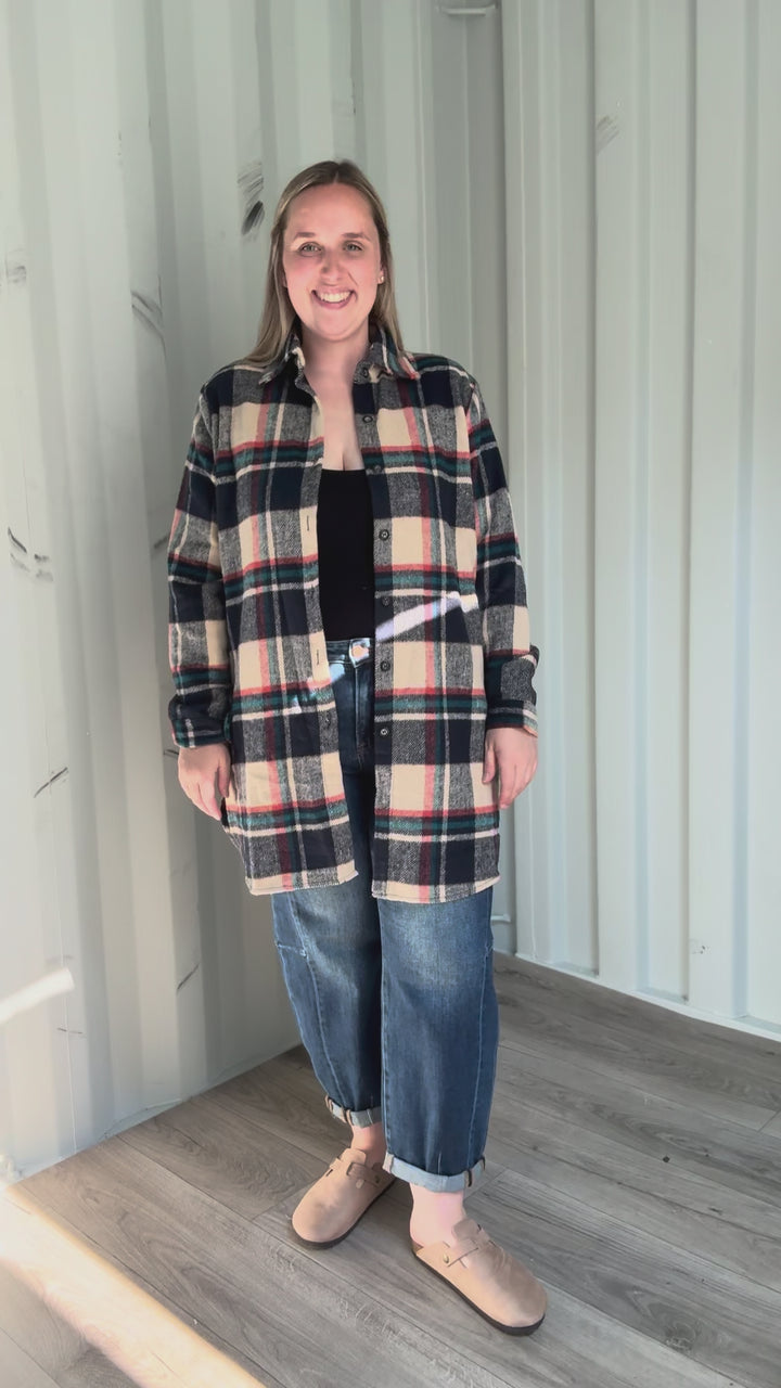 Renfrew Plaid Shacket- NAVY/TAUPE *PRE-ORDER SEPT 25
