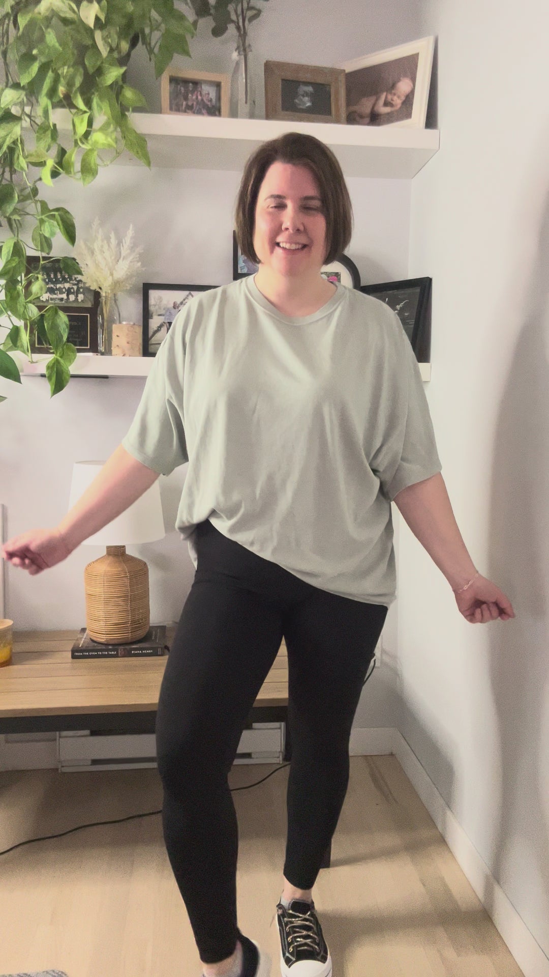 Keri Washed Cotton Boyfriend Tee- SAGE GREEN-FINAL SALE