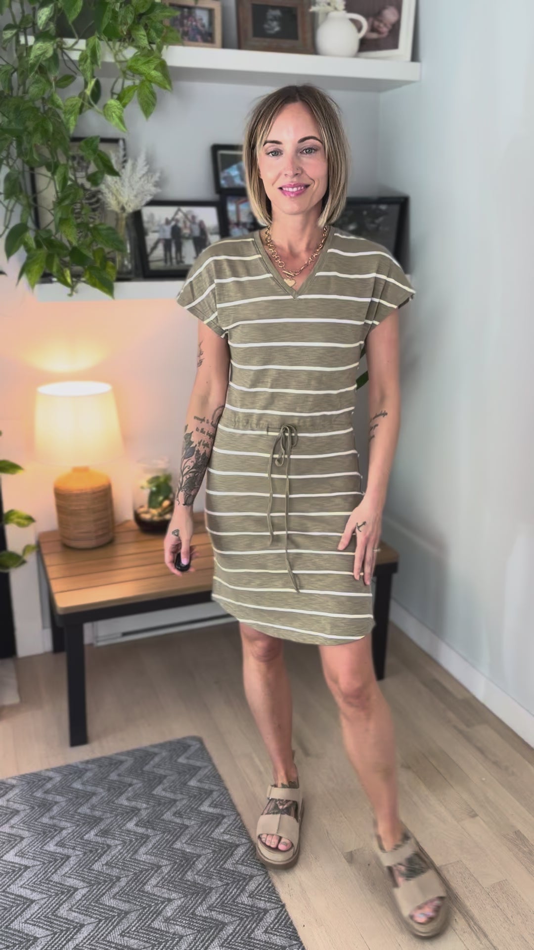 ONLY Cotton Summer Short Sleeve Dress- MERMAID STRIPE