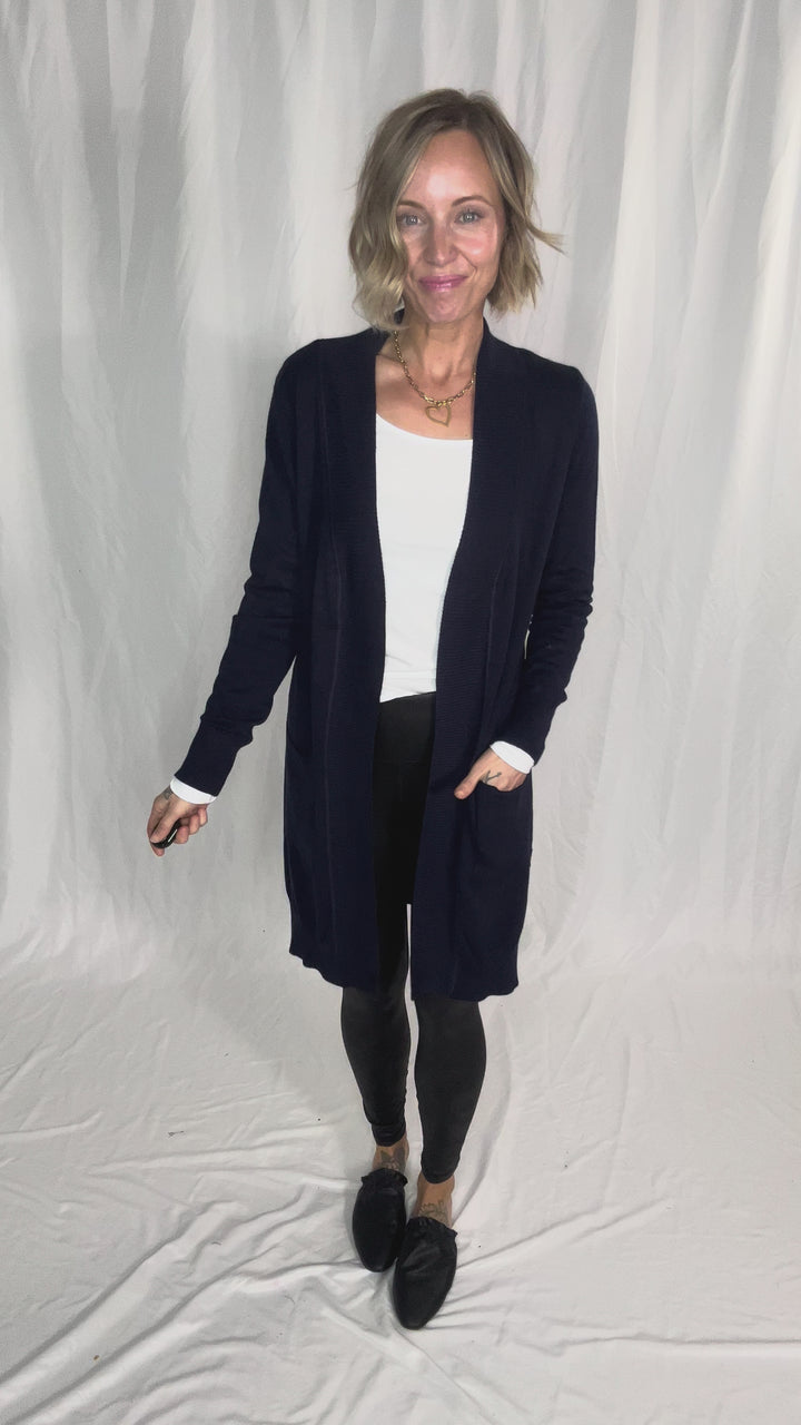 Birchwood Classic Pocket Cardigan- NAVY