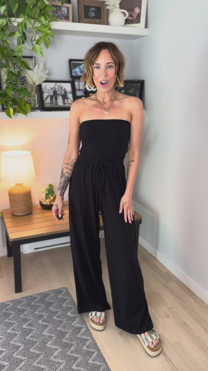 Margot Strapless Jumpsuit- BLACK