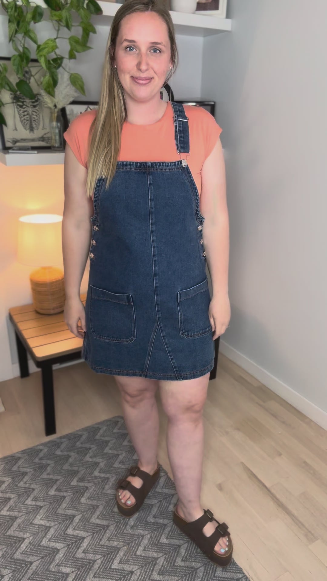 Novera Denim Overall Dress-  MEDIUM WASH