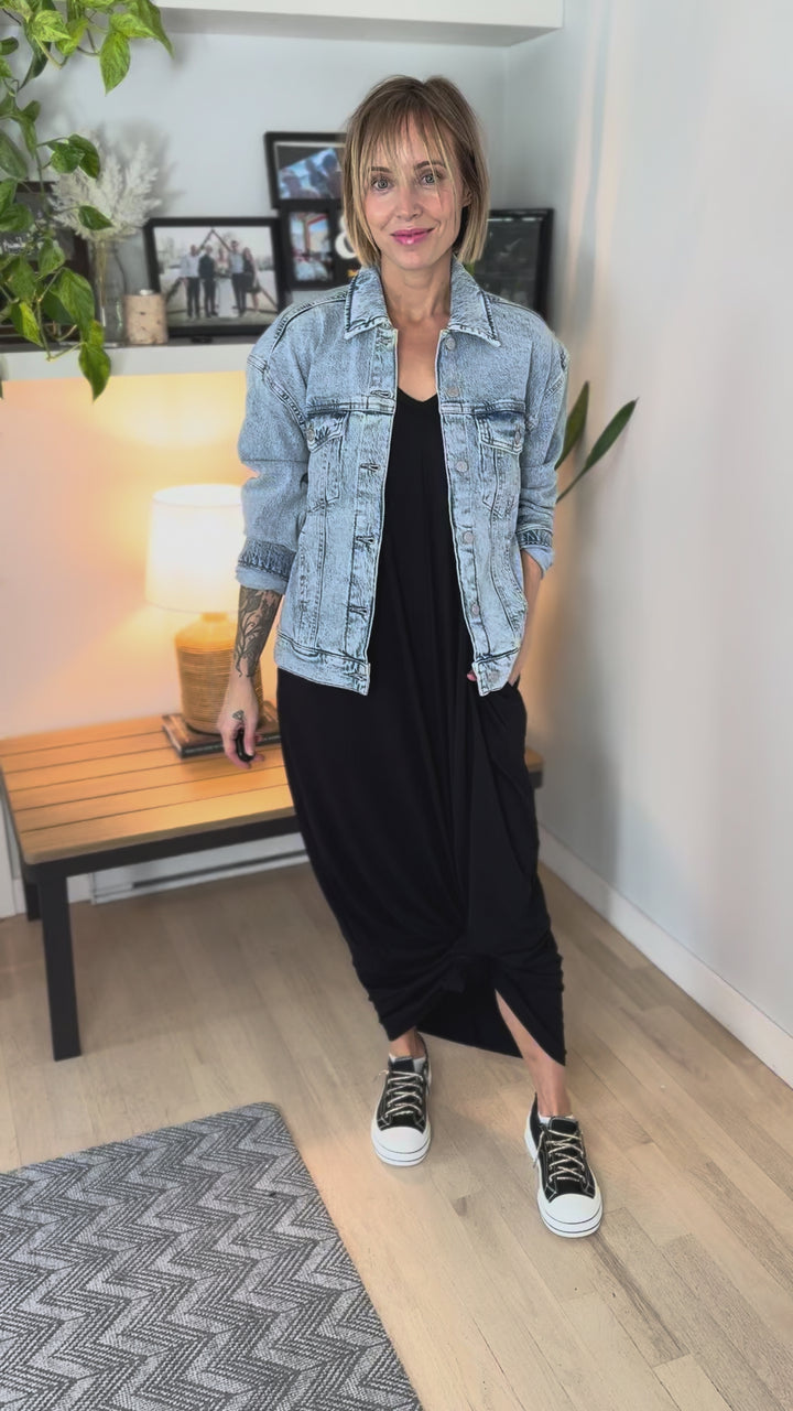 Lainey Stretch Maxi Dress- BLACK-FINAL SALE