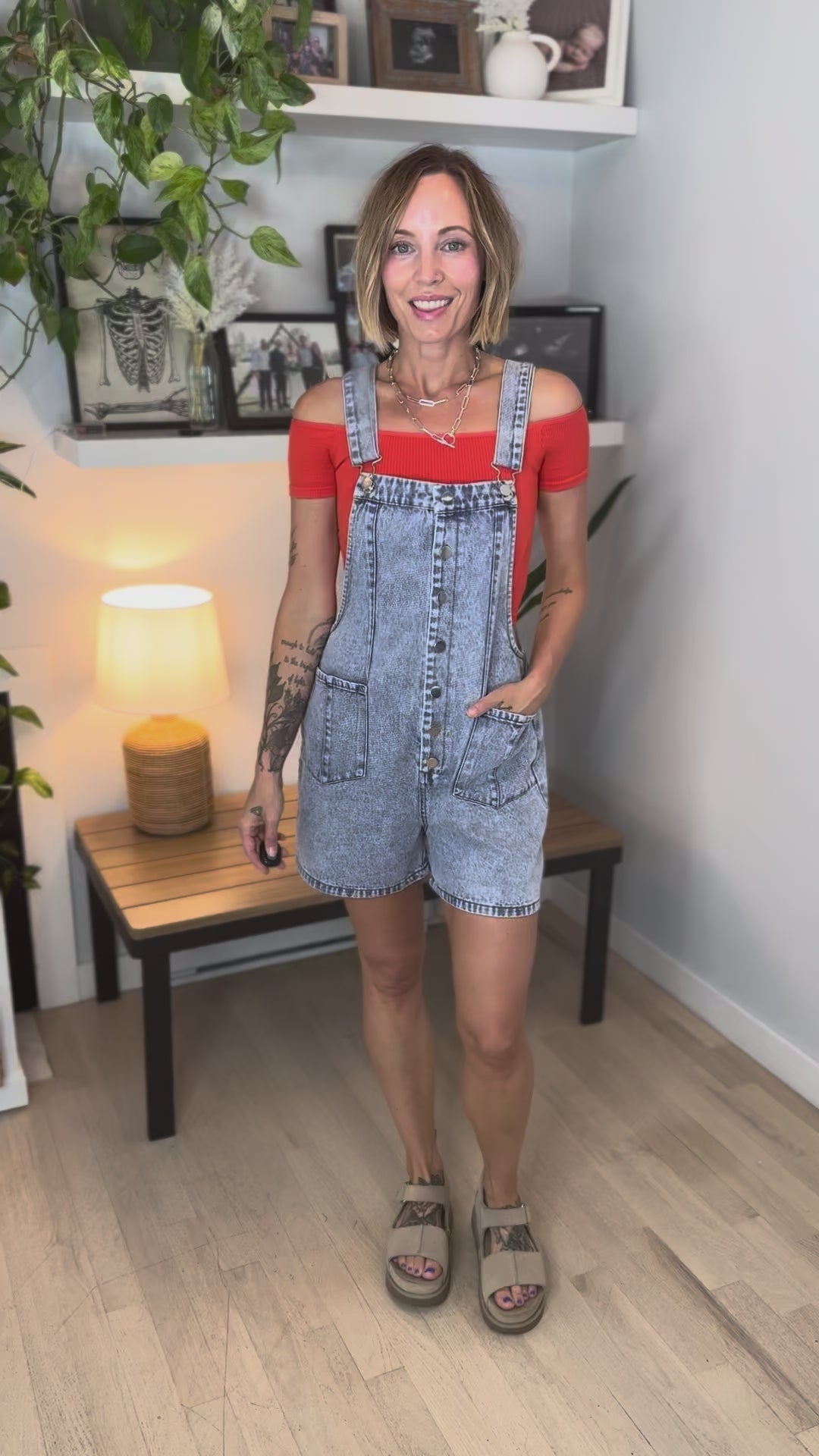 Amina Denim Romper