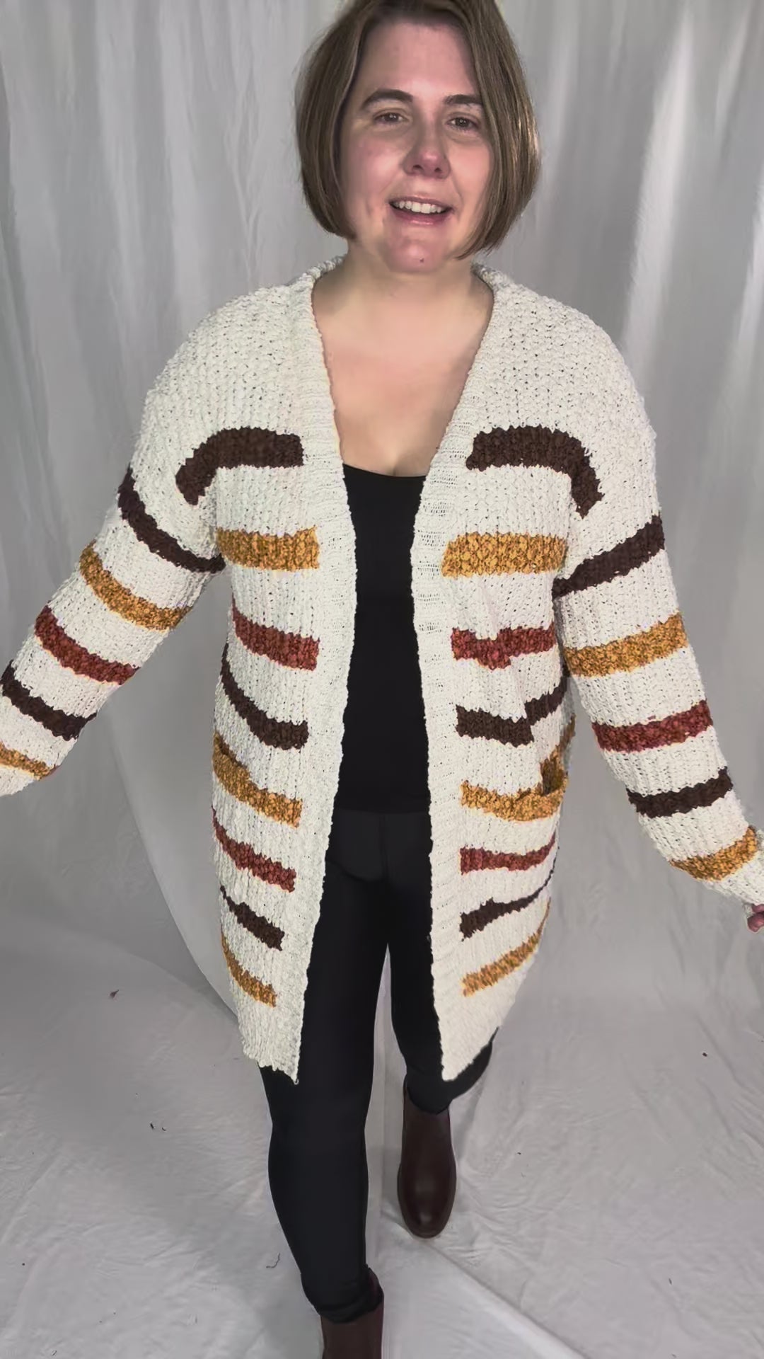 MICHELLE MAE Fall Stripes Cardigan - final sale