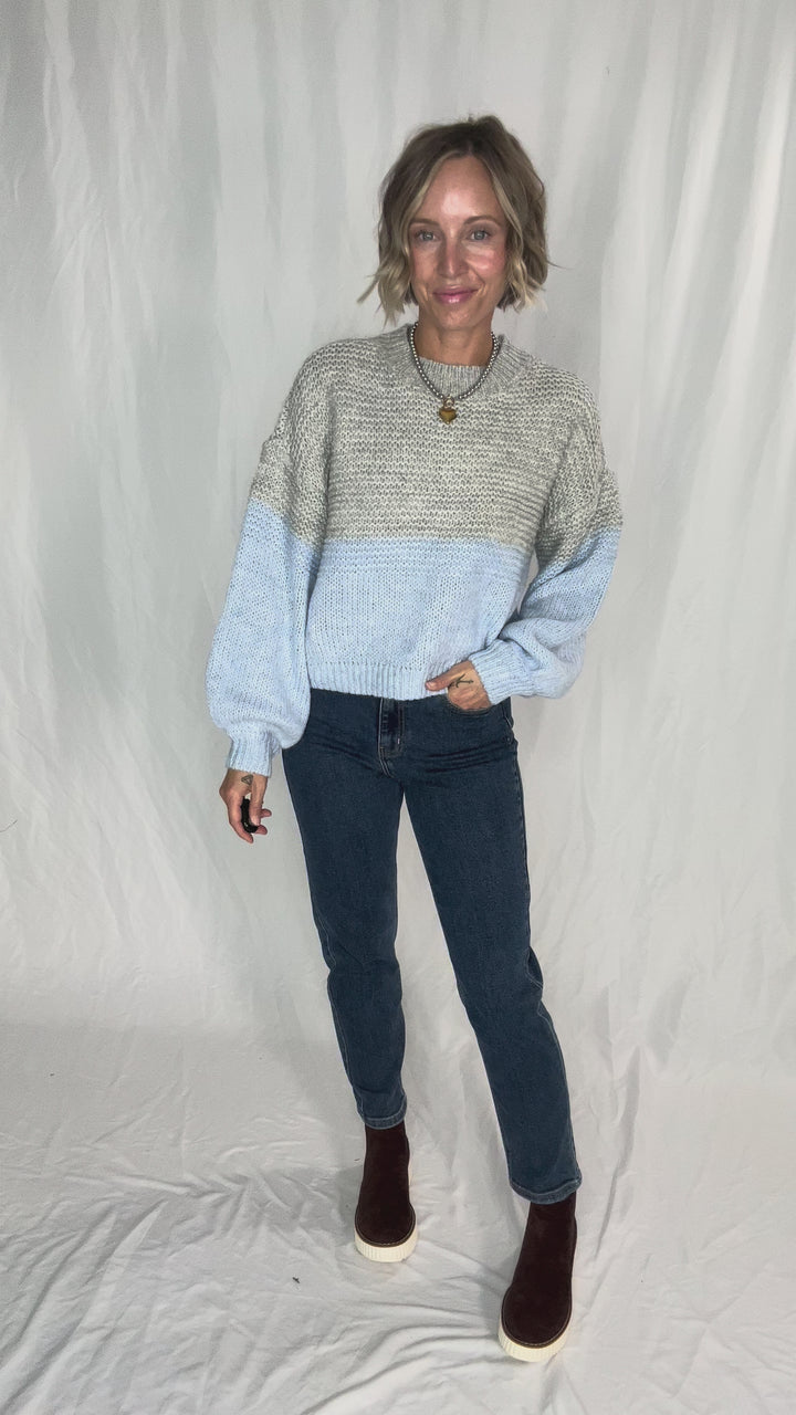 NOISY MAY Ophelia High Neck Sweater- CASHMERE BLUE-FINAL SALE *XS*