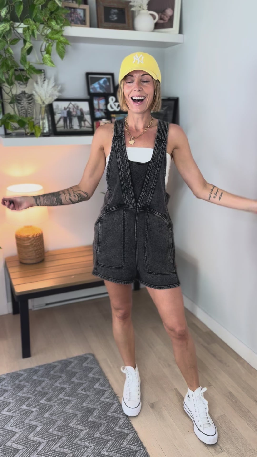Elena Washed Romper- BLACK **PRE-ORDER JUNE 5TH**