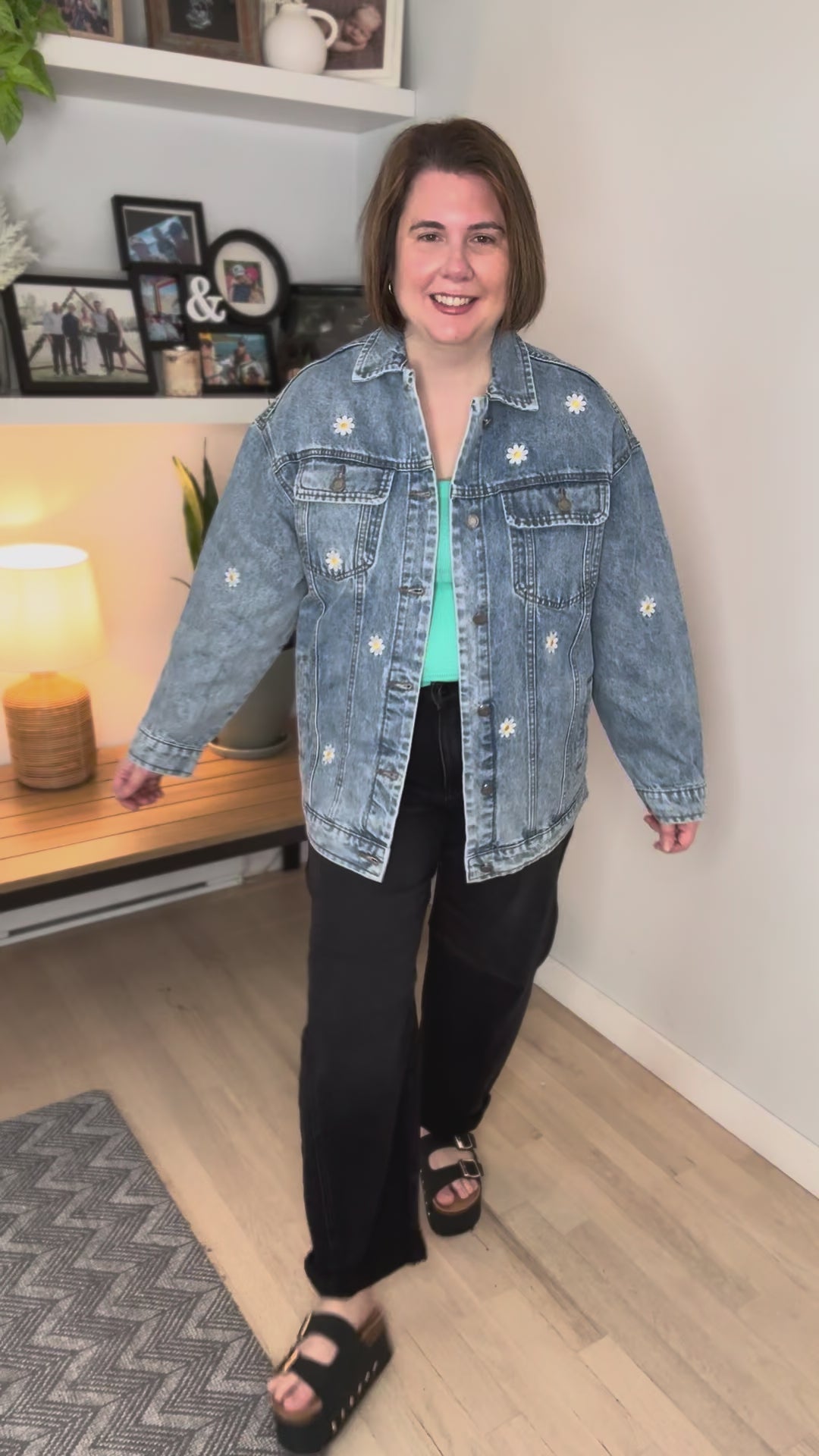 Ariel Embroided Denim Jacket- MEDIUM WASH