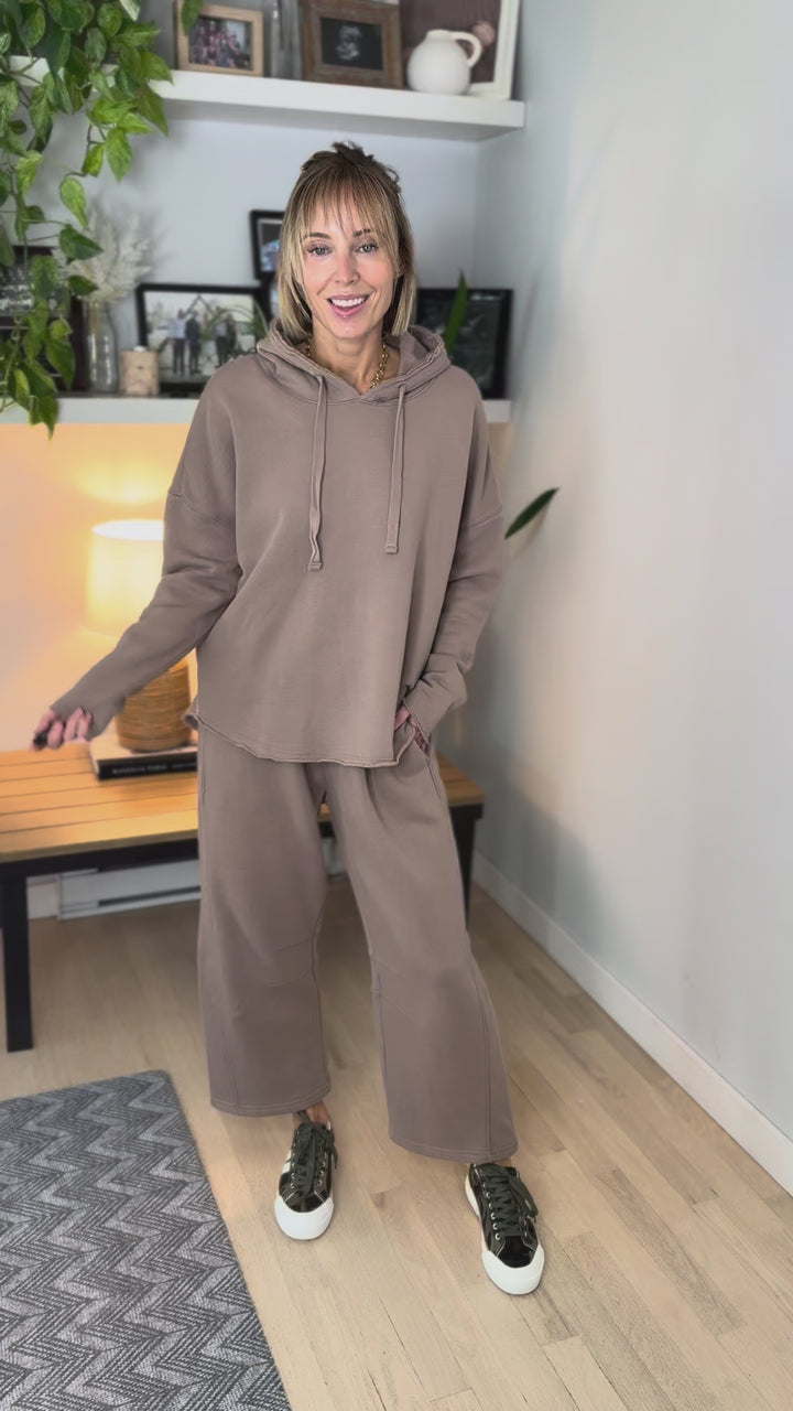 Mono B Malibu Soft Cotton Hoodie- SILKEN TAUPE-FINAL SALE