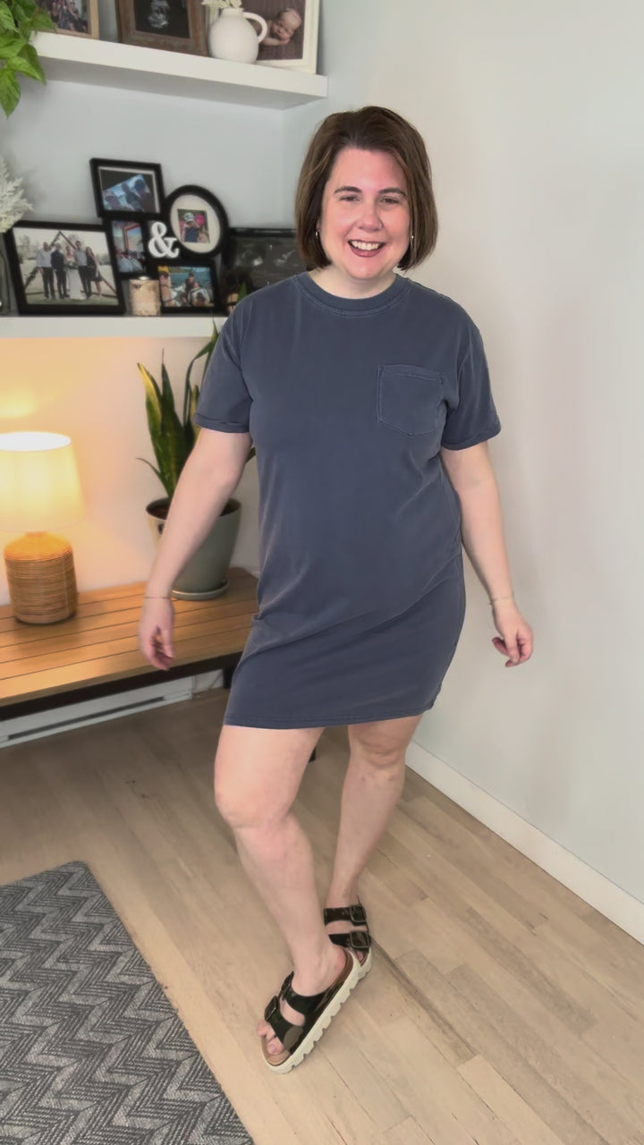 THREAD & SUPPLY Kick Back Dress- VINTAGE INDIGIO