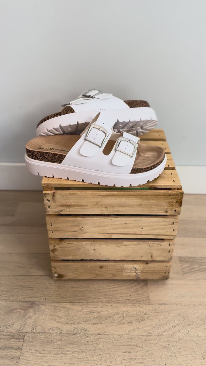 Joonie Platform Sandal- WHITE-FINAL SALE *9+10*