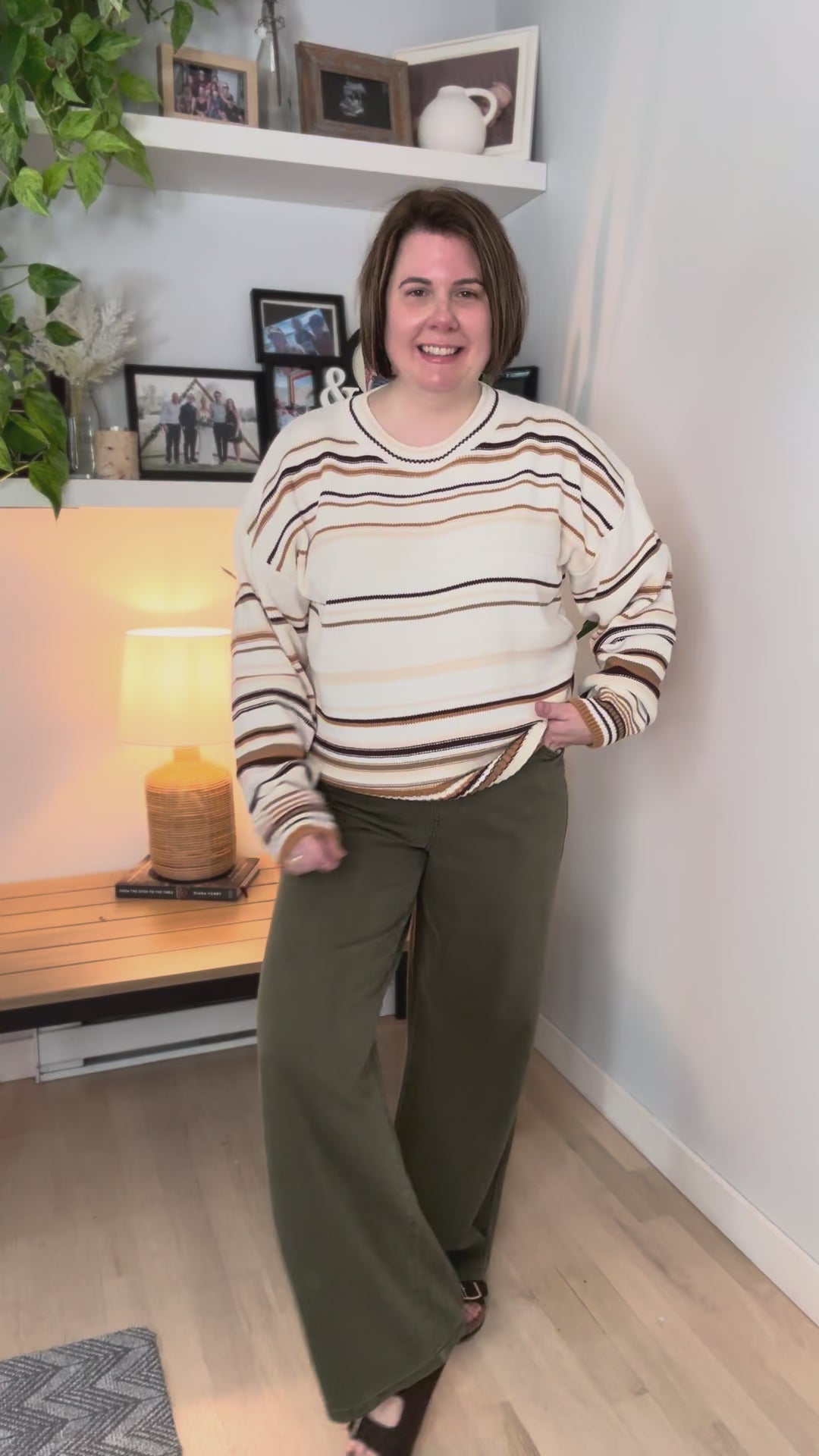 ONLY Silla Drawstring Wide Leg Pant- OLIVE