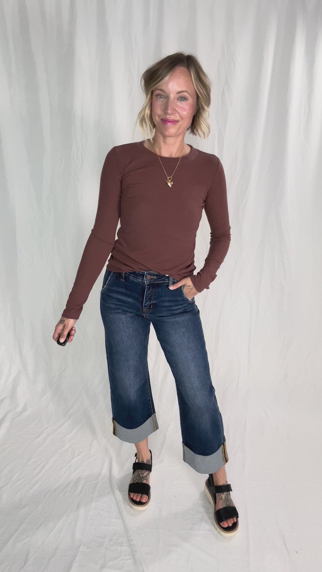 Beth Ribbed Long Sleeve- ESPRESSO-FINAL SALE