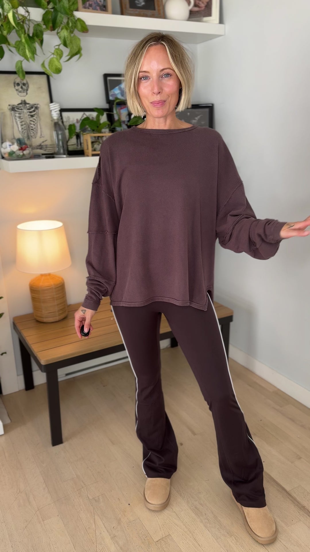 Mono B Jacey Classic Cotton Pullover- COFFEE-FINAL SALE