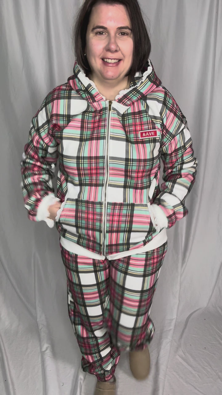 AMPERSAND AVE Comfort Zone Joggers- CHRISTMAS PLAID