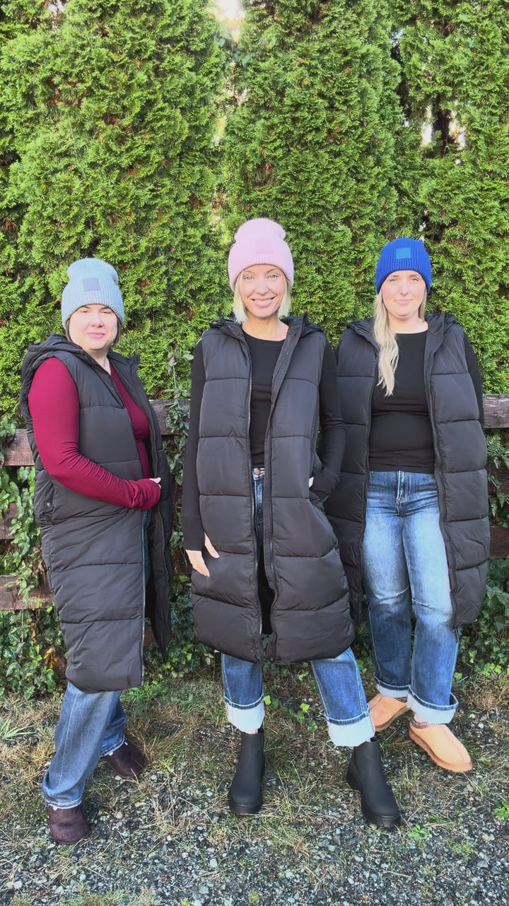 ONLY Jackson Long Puffer Vest- BLACK