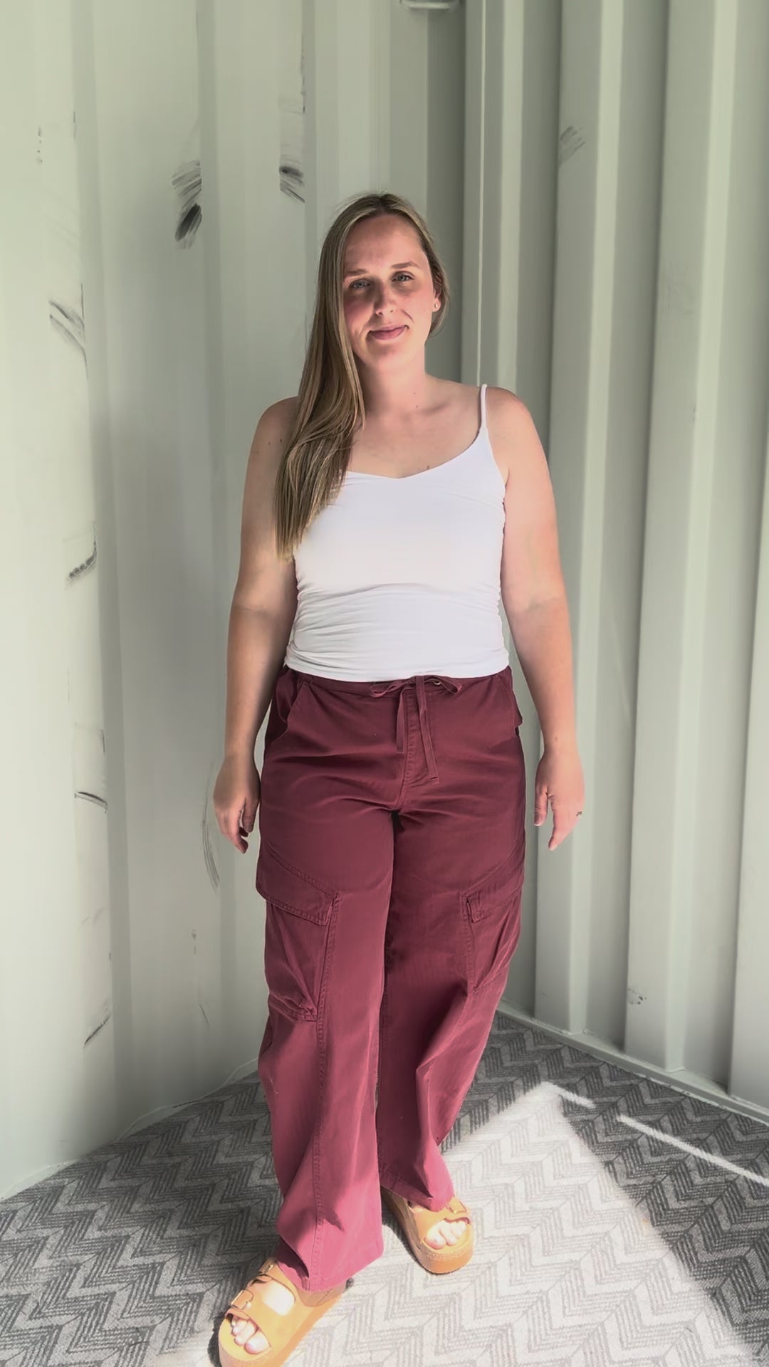 Sutton Drawstring Cargo Pant- TERRACOTTA