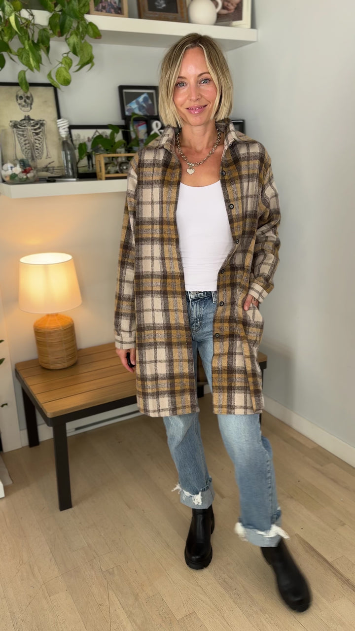 Renfrew Plaid Shacket- MOCHA *PRE-ORDER SEPT 25