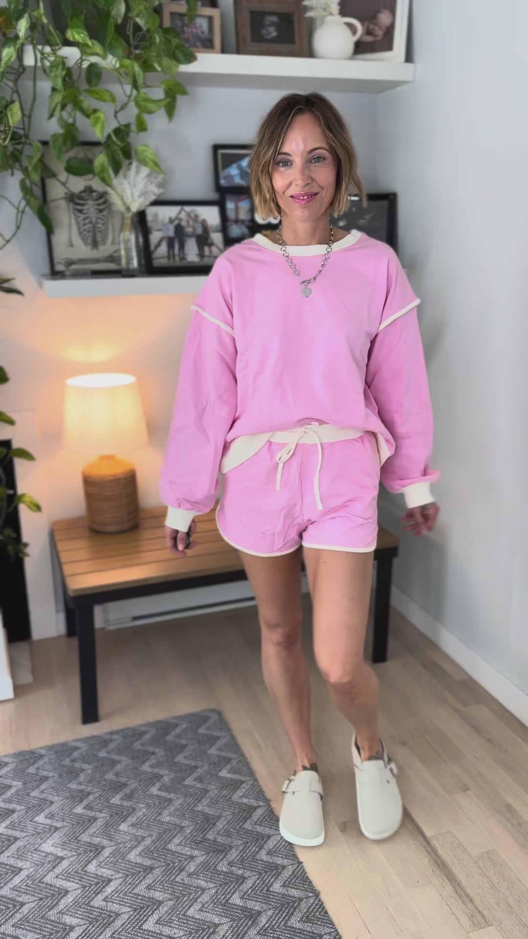 Sheli Cotton Shorts and Top Set- CANDY PINK