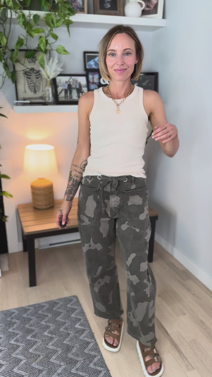 Beth Ribbed Tank Top- OATMILK