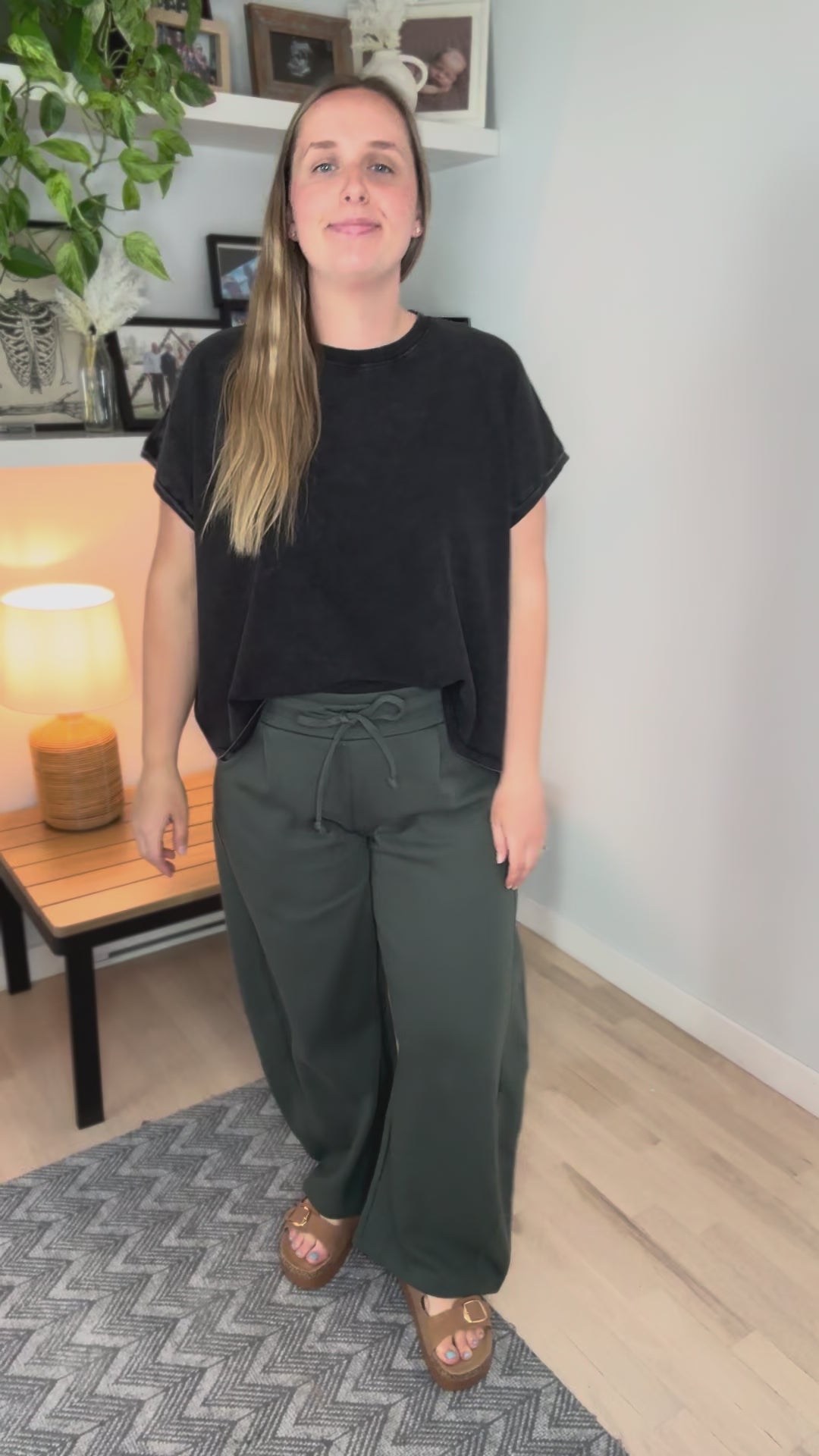 Huxlee Cotton Blend Barrel Jogger- ARMY GREEN