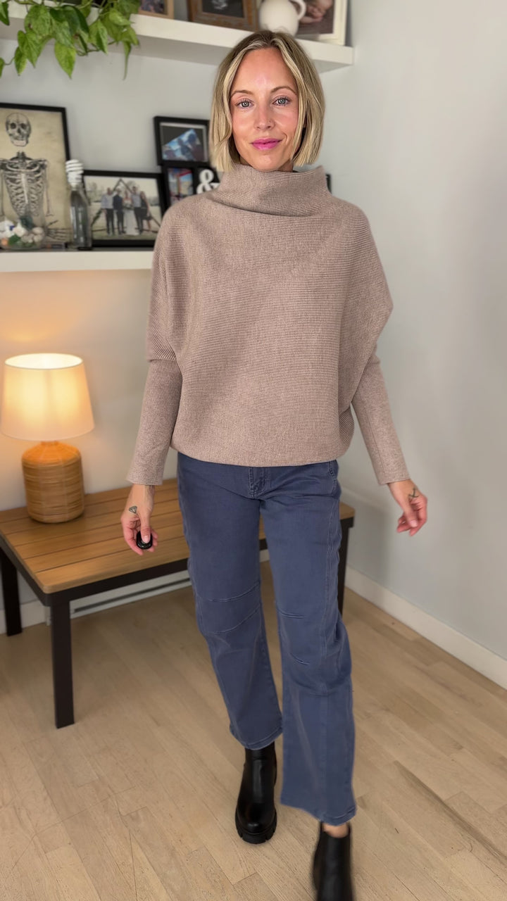 Wild Pines Dolman Sweater- HEATHER MOCHA-FINAL SALE *L*