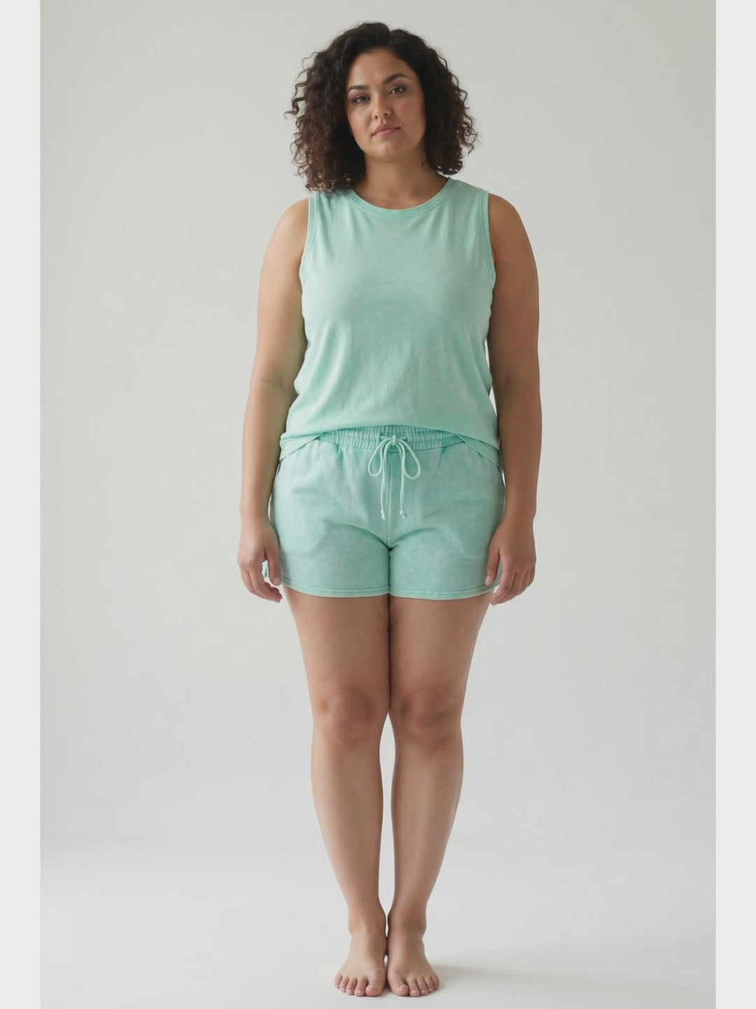 Indira Drawstring Shorts- MINT