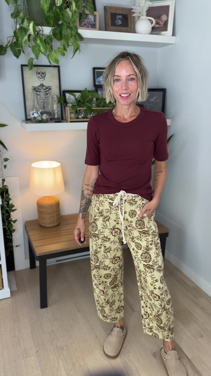 Solara Soft Knit 1/2 Sleeve Top- WINE