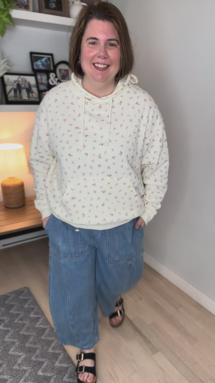 Deana Drawstring Barrel Pants- LIGHT DENIM-FINAL SALE