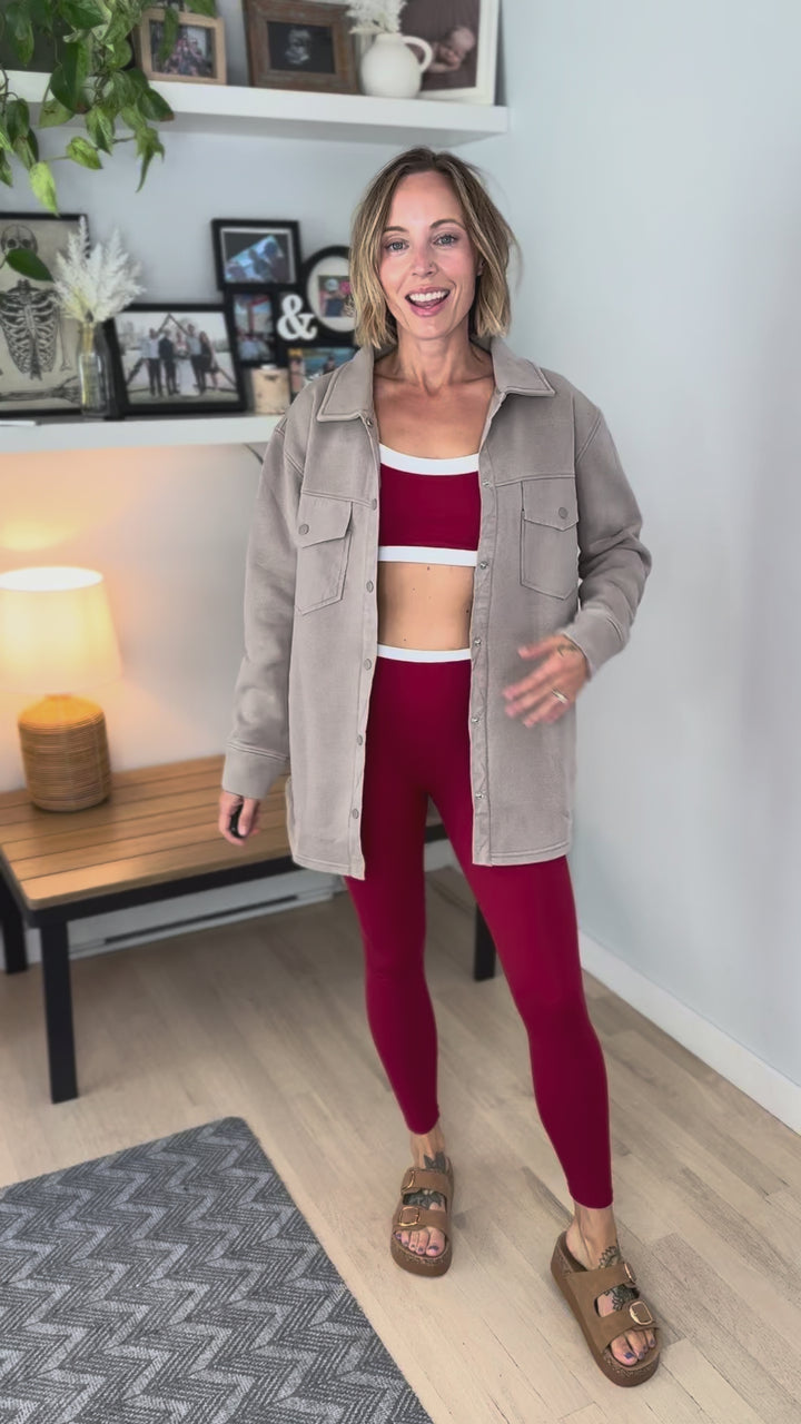 Kimber Double Layered Sports Bra- CHERRY