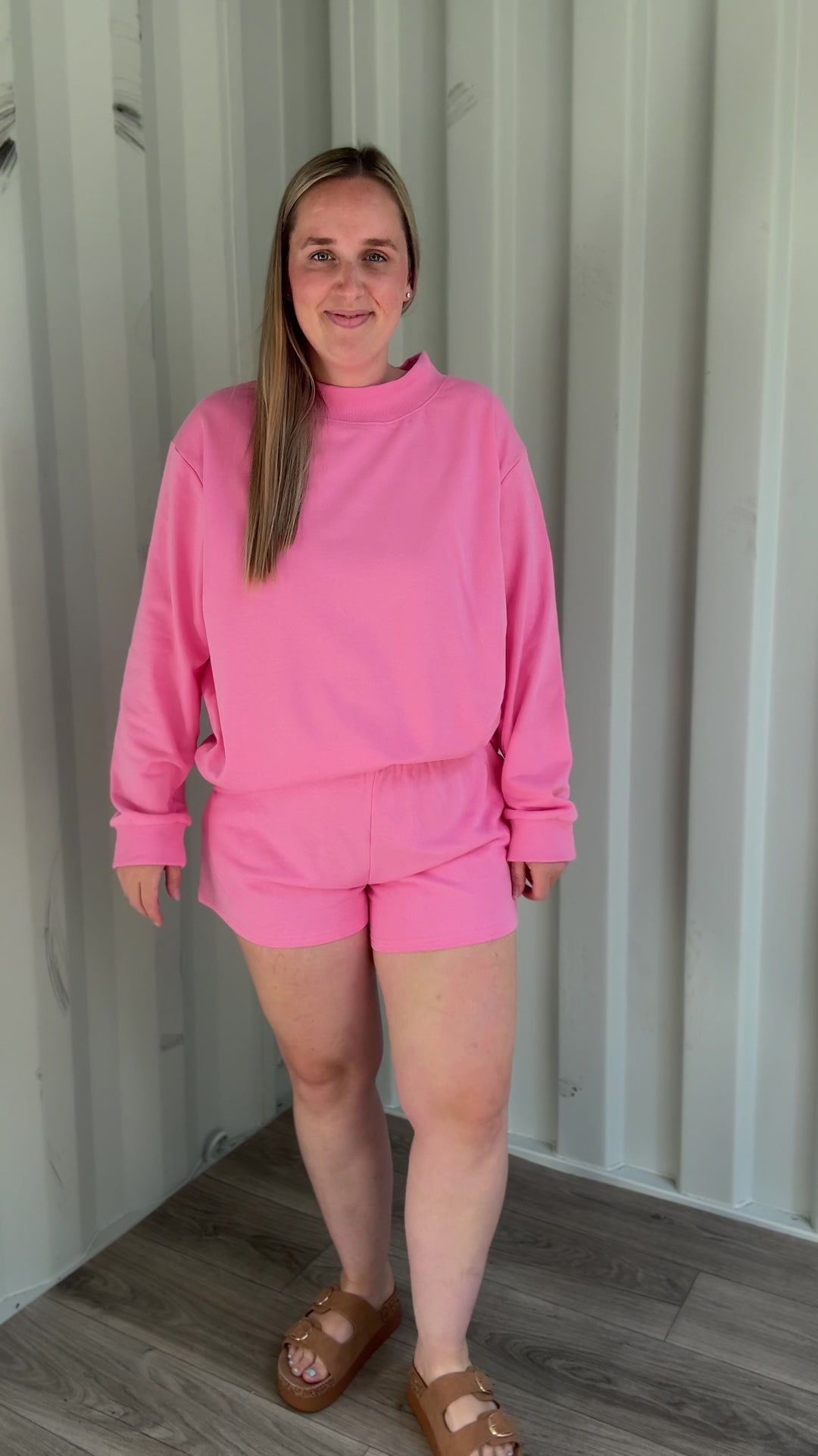 Lenny Relaxed Knit Sweat Shorts- BUBBLEGUM