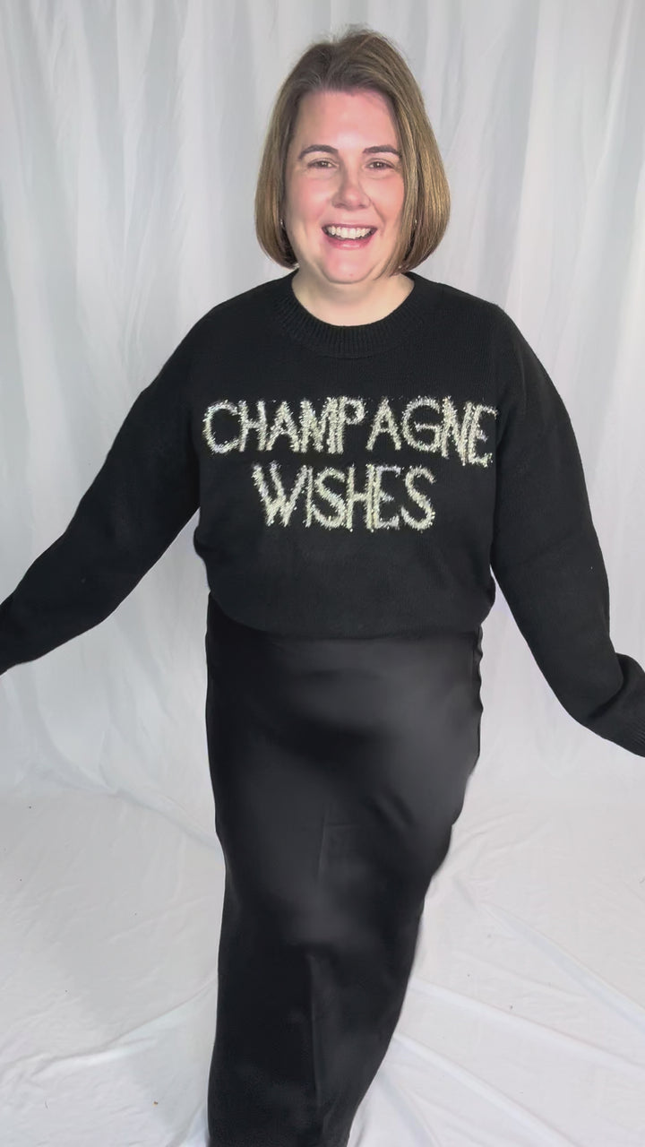 Rora Satin Maxi Skirt- BLACK