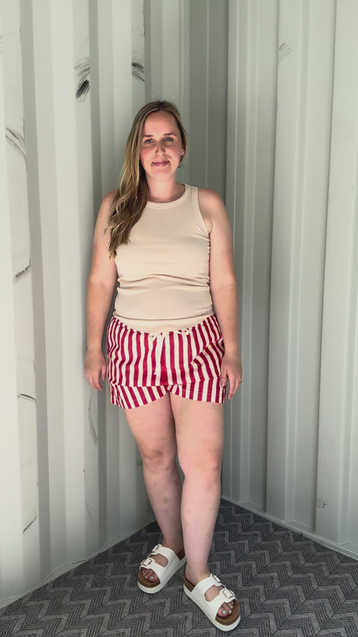 Beth Ribbed Tank Top- OATMILK