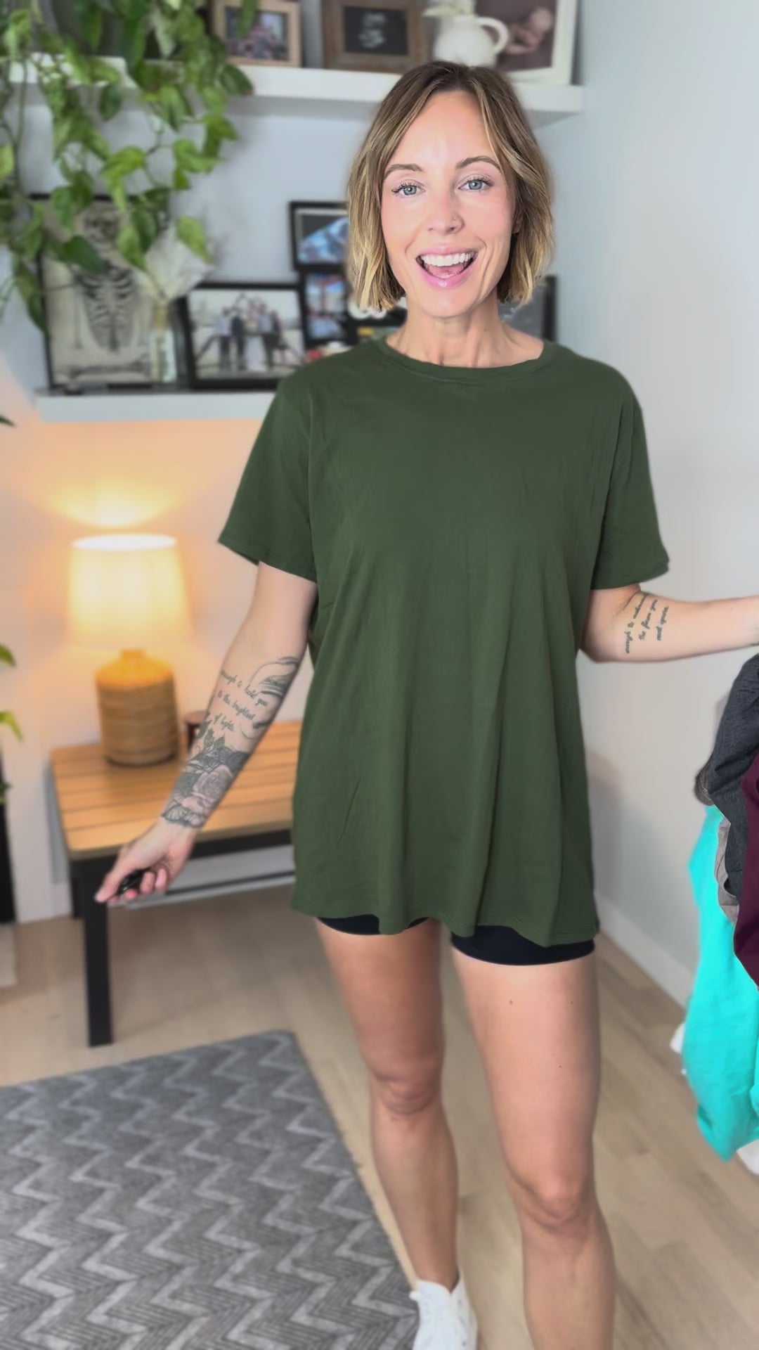 Natie Cotton Boyfriend Tee- RUBY
